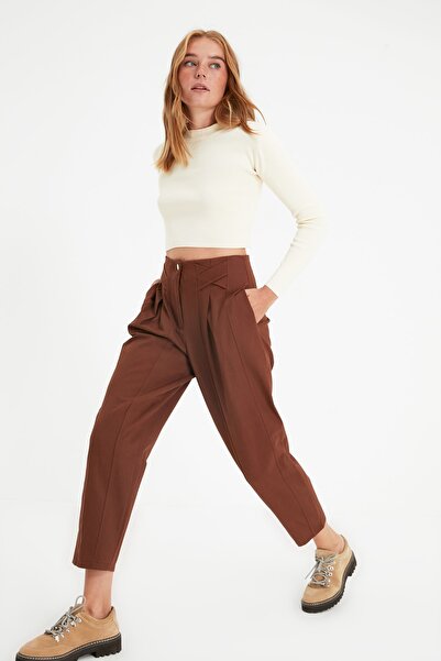 Trendyol Collection Pants - Brown - Carrot pants