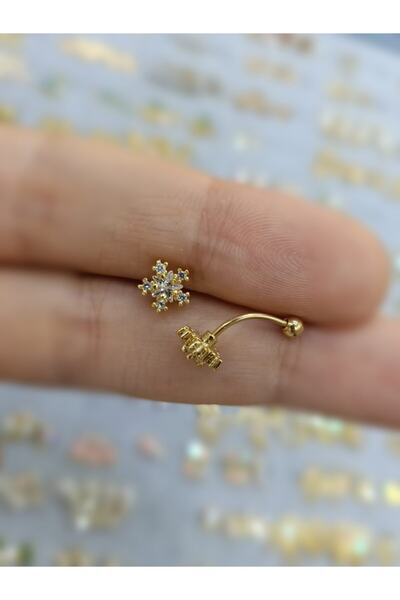 Arescollection Cerrahi Çelik Gold Renk Rook Piercing