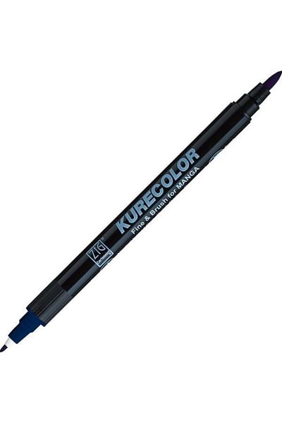 Zig Zıg Kurecolor Cartoonist Fine & Brush Marker Cnkc2200 Double Ended Manga and Graphic Marker No:378 Deep