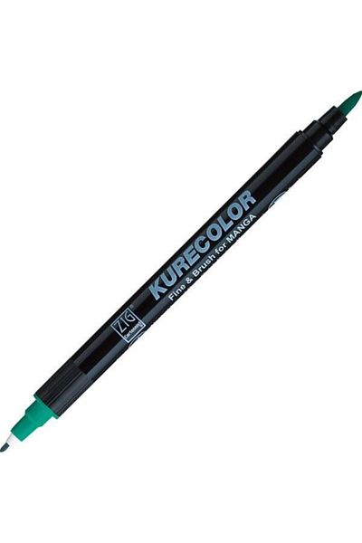 Zig Kurecolor Fine & Brush For Manga Marker Drawing Pen 534 Turquoise Green