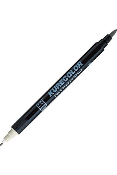 Zig Zıg Kurecolor Cartoonist Fine & Brush Marker Cnkc2200 Double Ended Manga and Graphic Marker No:c01 Cool