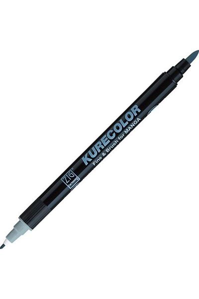 Zig Zıg Kurecolor Cartoonist Fine & Brush Marker Cnkc2200 Double Ended Manga and Graphic Marker No:833 Blue