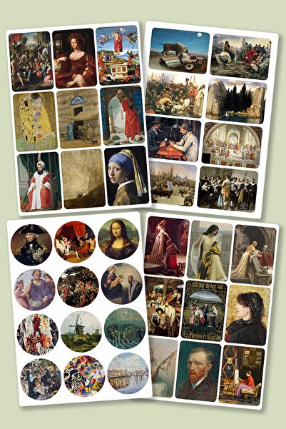 Özer Store Seçkin Eserler Ünlü Tablolar Sticker Yapışkan Seti