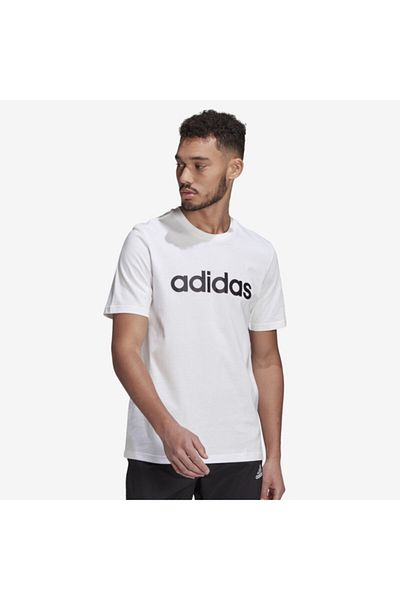 adidas Gl0058 M Lin Sj T Bisiklet Yaka Beyaz - Tricou Siyah Erkek
