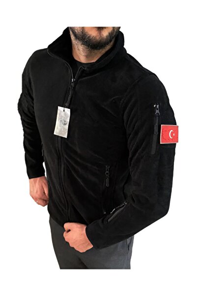 Silyon Askeri Giyim Taktik Polar Mont Çok Cepli Siyah Renk