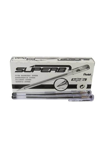 Pentel BK77 Oil Based Roller Ballpoint Pen BLACK Box of 12