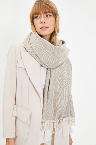 Trendyol Collection Norkový měkký texturovaný dámský šátek TWOAW22AT0039