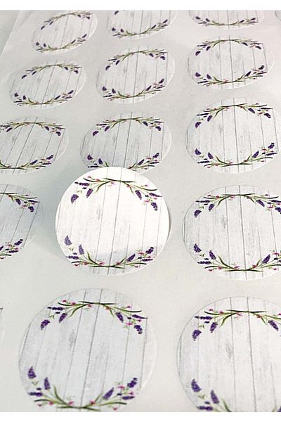 Vice Wedding-engagement-marriage Gift Tag / Lavender Themed Round Adhesive 48 Pieces (4 CM)