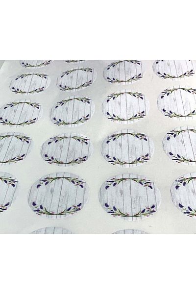 Vice Wedding-engagement-marriage Gift Tag / Lavender Themed Round Adhesive 48 Pieces (4 CM)
