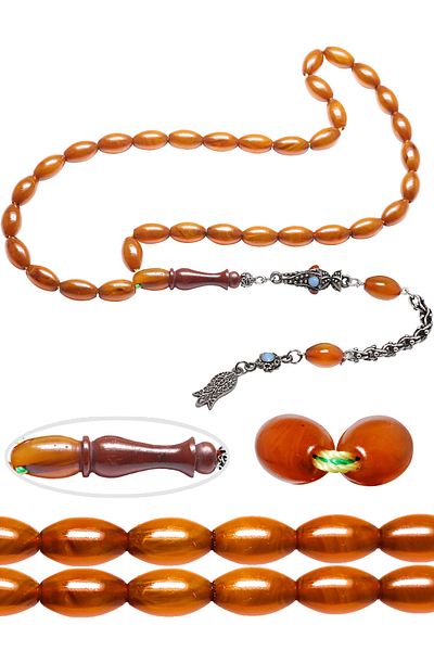Tesbih Atölyesi Certified Dabbas Master Countersink Hole Ottoman Simulation Rod Crimping Amber Prayer Beads