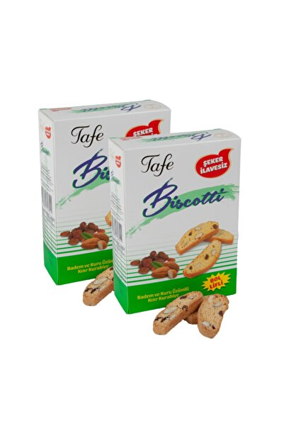TAFE Biscotti Badem Ve Üzümlü Bol Lifli Şeker Ilavesiz 120g X 2 Adet