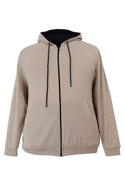 ONTHEGO Ανδρικό μεγάλο μέγεθος Oversized Hooded Sweat Beige