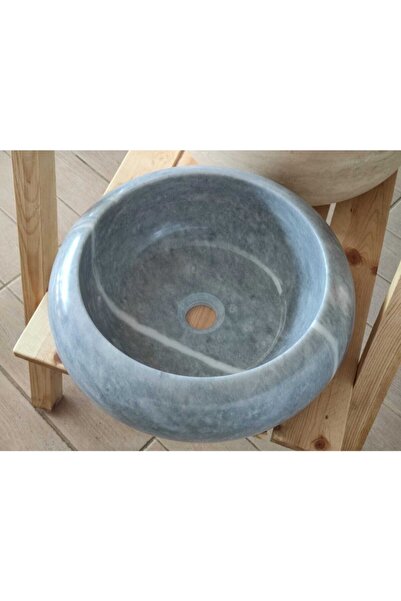 Polen Stone Gri Bulutlu Mermer Silindir Lavabo