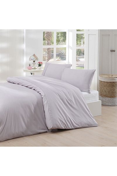 Menderes Home Σετ Παπλωματοθήκη Ranforce Oversize - Cotton Collection, Simple Lilac