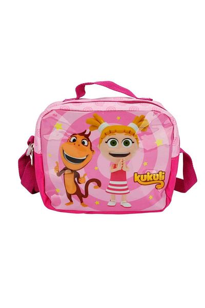 ÜMİT ÇANTA -Kukuli Printed Pink Girl Kindergarten Bag-Lunch Box-Pen Holder Bag Set