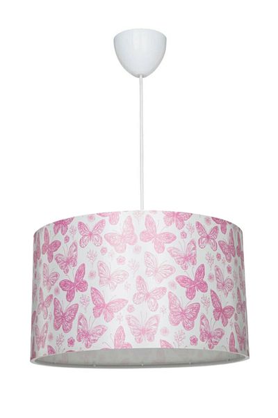 EvLight 38 Cylinder Pendant Lamp Pink Butterfly