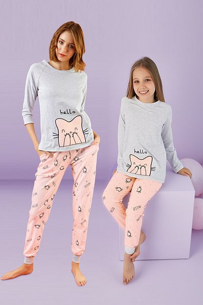 Sevim 124188122 Set pijama brodata mama-fiica