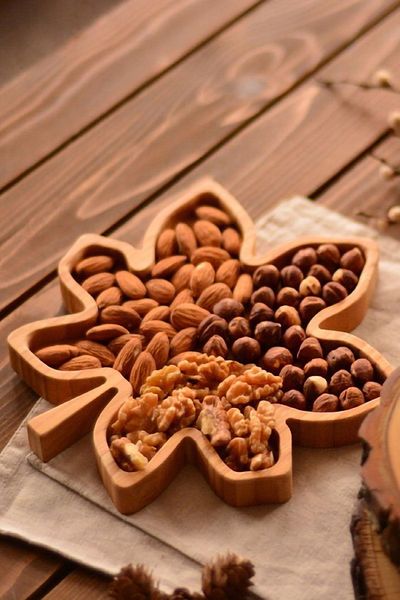 Redwood Natural Wooden Presentation Bowl Decorative Snack Bowl Serving Plate Leaf Presentation Tray Breakfast Spice Bowl