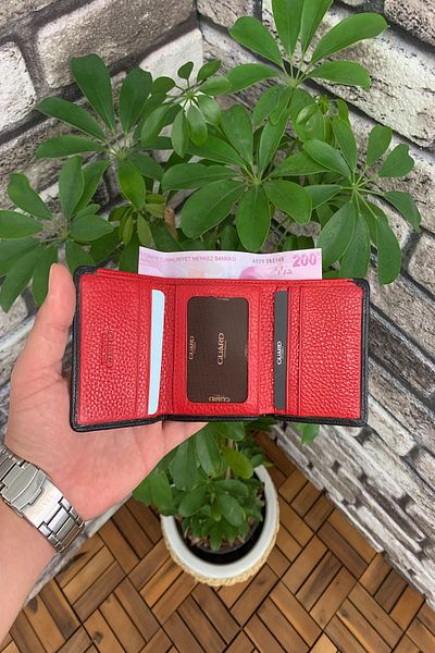GUARD Black-red Leather Men's Wallet