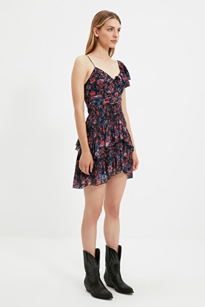 Trendyol Collection X Sagaza Studio Multicolored Floral Patterned Woven Dress TPRAW22EL1984