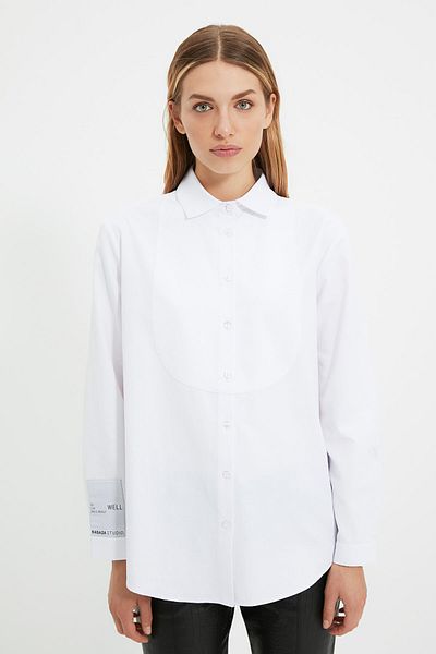 Trendyol Collection Weißes, gewebtes Hemd