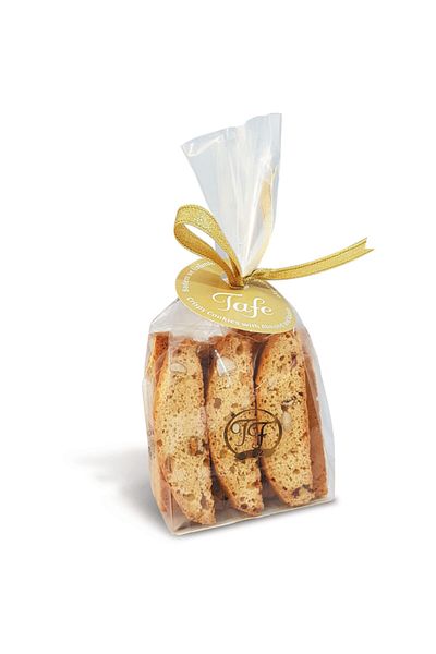 TAFE Biscotti Crispy Cookies with Almonds and Grapes 80g X 12 Pieces