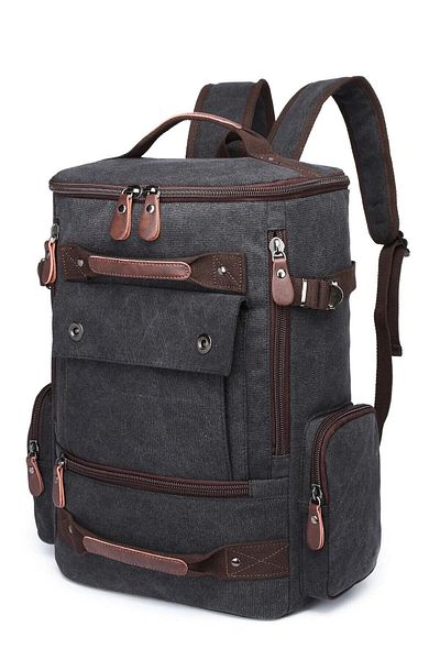 CACTİVE Ctv1258-0001 Μαύρο Unisex αδιάβροχο σακίδιο πλάτης από καμβά