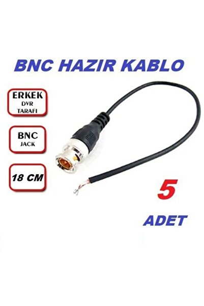 Cesur 5 Adet Hazır Bnc Kablo Bnc Jack Cctv Ahd Kamera Dvr Nvr Bnc Uç