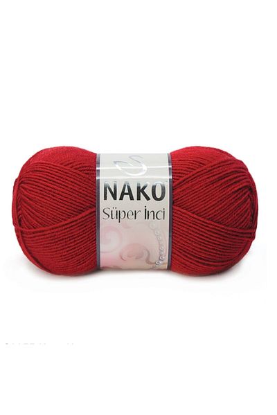 NAKO ( 5 Pieces ) Super Pearl 1175 Red Hand Knitting Thread Vest Cardigan Sweater Thread Baby Thread