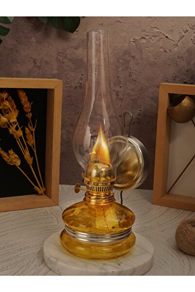 Genel Markalar Nostaljik Sarı Renk Cam Gaz Lambası Gece Lambası