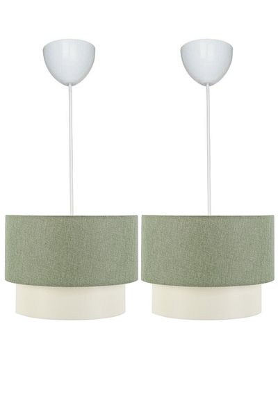 EvLight 2-Piece Cake Pendant Lamp Chandelier / Green