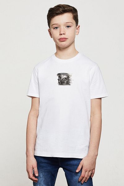 QIVI Tricou alb pentru copii unisex