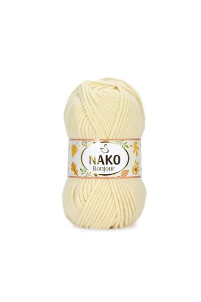NAKO Bonjour 23688 Cream Hand Knitted Threads Vest Cardigan Thread Scarf Sweater Thread