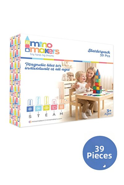 Mino Makers مكعبات بناء مغناطيسية - مجموعة ألعاب مكونة من 39 قطعة مغناطيسية م...