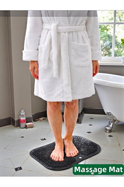 Herza House بساط تدليك القدم والظهر من السيليكون مع مصاصة - بساط استحمام 33 ×...