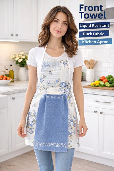 ÇIQRIK HOME Liquid-Proof Fabric Kitchen Apron with Towel on the Front