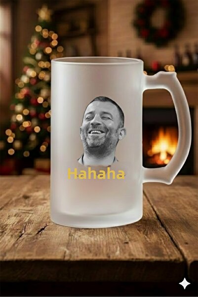 sartre art Arka Sokaklar Mesut Komser Designed Frosted Glass Beer-Soda Glass