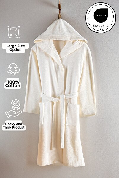 My Catherine Gonca Premium 100% Cotton Hooded Bathrobe |   High Water Absorbe...