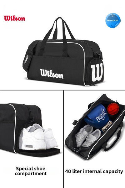Wilson Licensed Unisex Waterproof 40 Liter Gym Sports Travel Bag Hand Luggage...