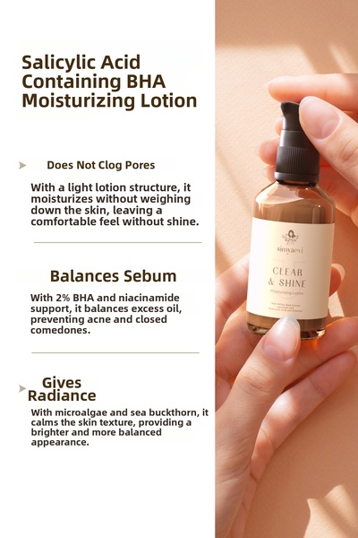 Simya Evi Clear & Shine Salicylic Bha Moisturizing Lotion with Acid Content