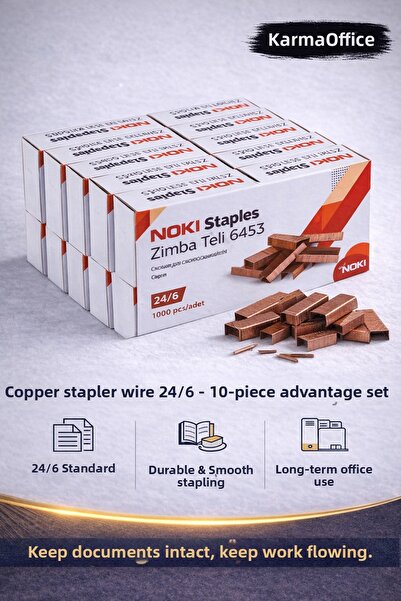 KarmaOfis Copper Staples 24/6 – 10 Pieces Mega Set |   Economical & Professio...
