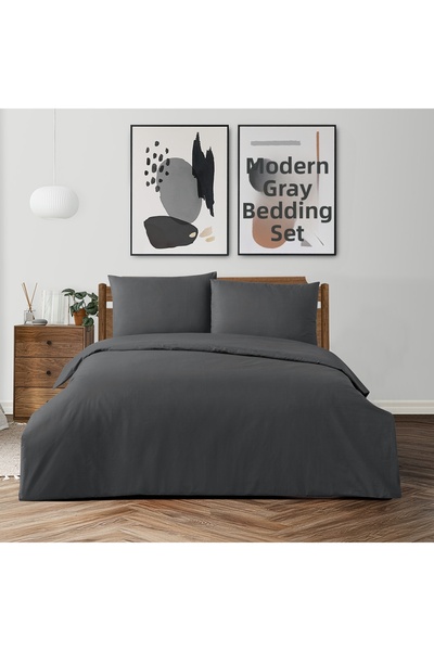 Altınbaşak Freesia Single Ranforce Duvet Cover Set Anthracite (2 Pieces) 160X...