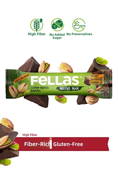 Fellas بار الفواكه - بالفستق والكاكاو (40 جرام) × 12 قطعة