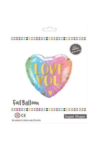 RÖNESANS PARTİ Valentine's Day 18-Inch Heart Unicorn Love You Foil Balloon