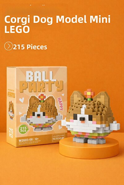 Nandy Home نموذج كلب كورجي، شخصية مجسمة ثلاثية الأبعاد، ألعاب بناء