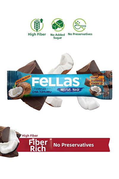 Fellas فايف بار - بالجوز الهند والشيا (40 جم) × 12 قطعة