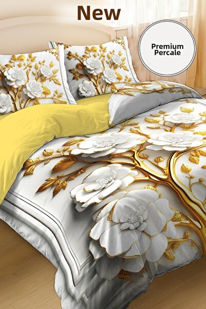 MonoHome bumbac 100% Percale Çeyizlik Set de lenjerie de pat dublă digitală 5...