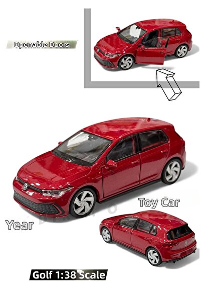 YILDIRIM OYUNCAK سيارة معدنية مصبوبة بمقياس 1:43 للجمع 12 سم - نموذج جولف 8 ا...