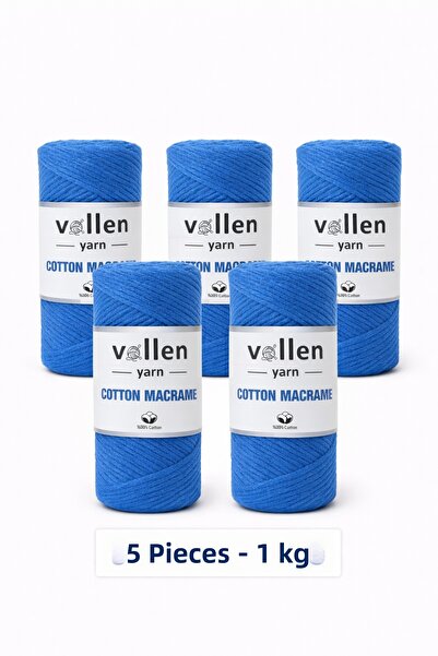 vollen yarn 5 Pcs, 1kg, Premium Cotton Macrame Cord, 2mm Cotton Chain Macrame...