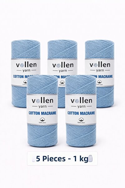 vollen yarn 5 Pcs, 1kg, Premium Cotton Macrame Cord, 2mm Cotton Chain Macrame...